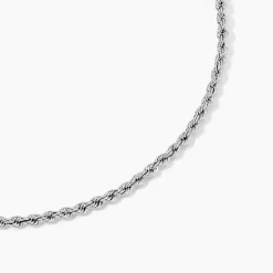 Chaine Jerry Maille Corde Or Blanc