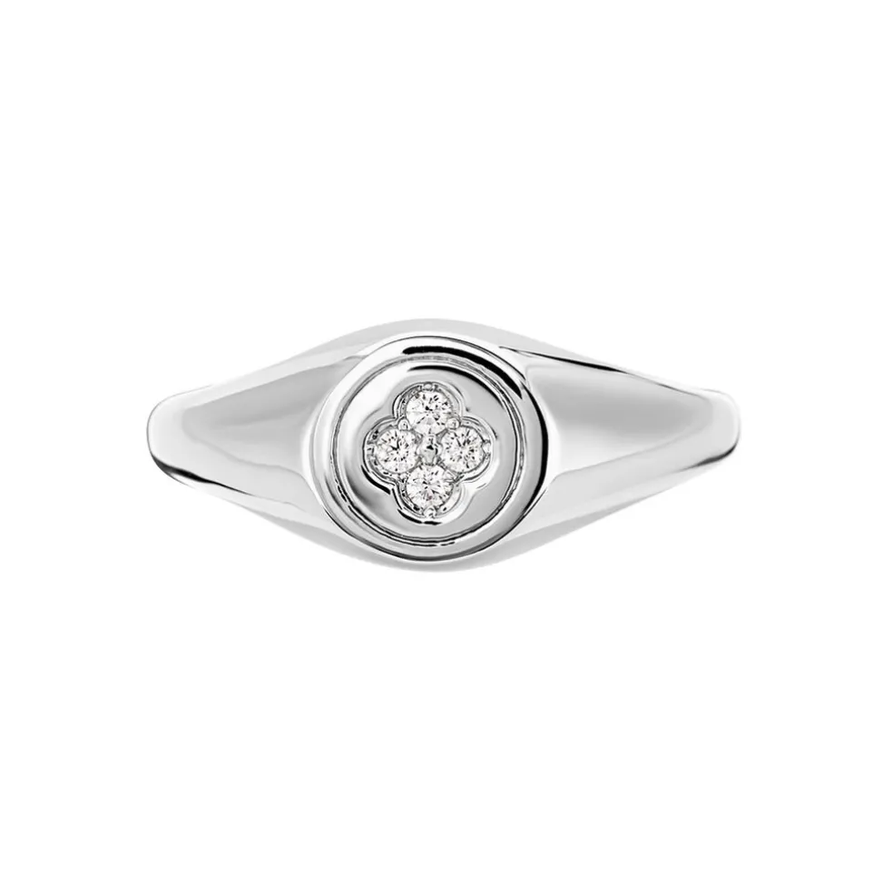 Chevalière Chesley Argent Blanc Oxyde De Zirconium