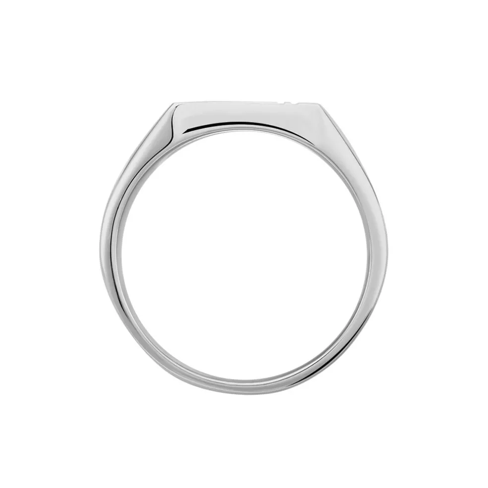 Chevalière Cillian Argent Blanc