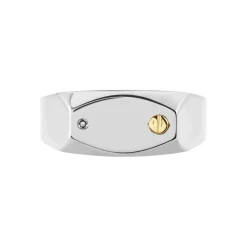 Chevalière Jourdan Lord Acier Bicolore Diamant
