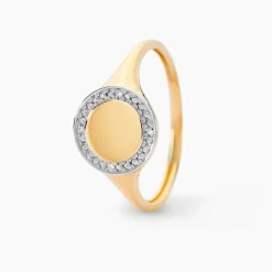 Chevalière Promesse Pour L'eternite Or Jaune Diamant