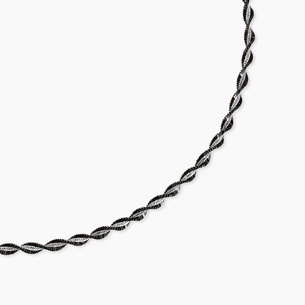 Collier Abie Torsade Argent Bicolore