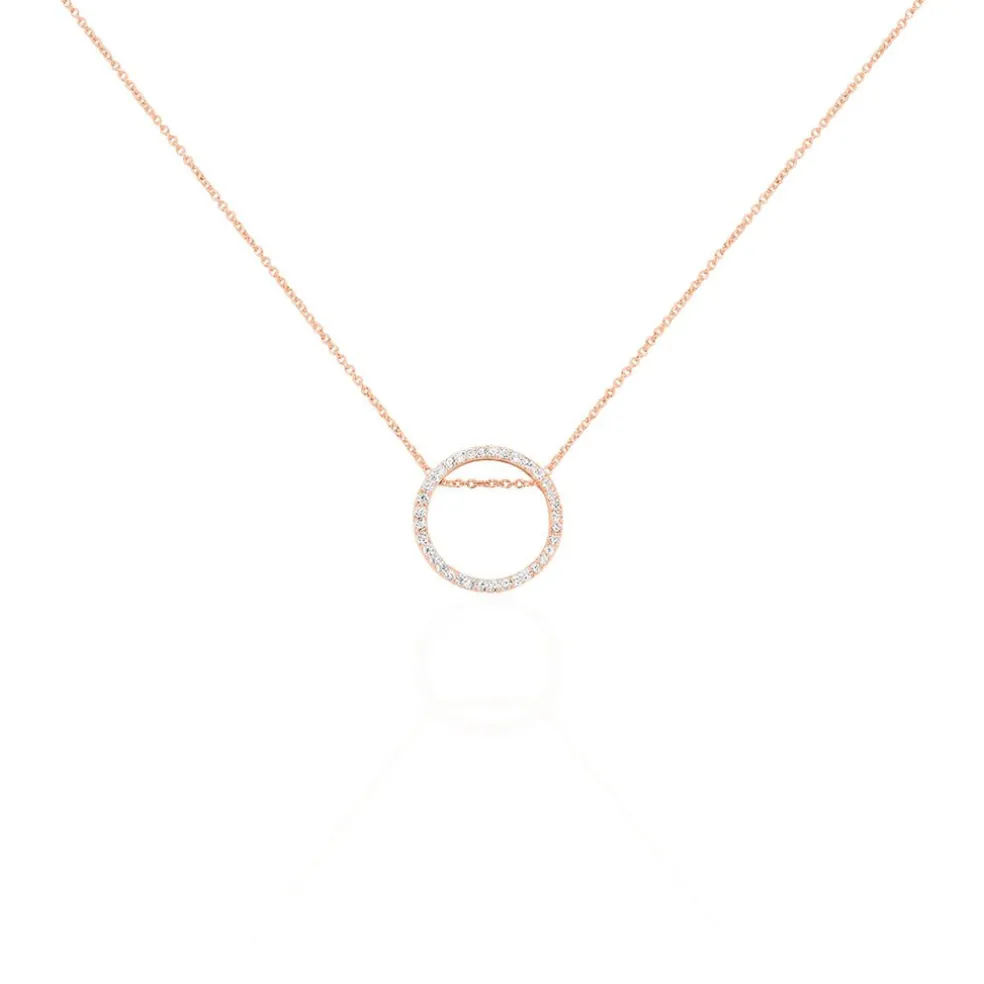Collier Alysone Argent Rose Oxyde De Zirconium