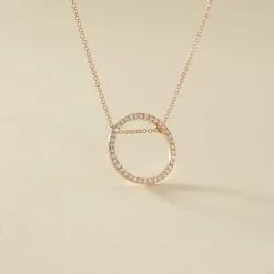 Collier Alysone Argent Rose Oxyde De Zirconium