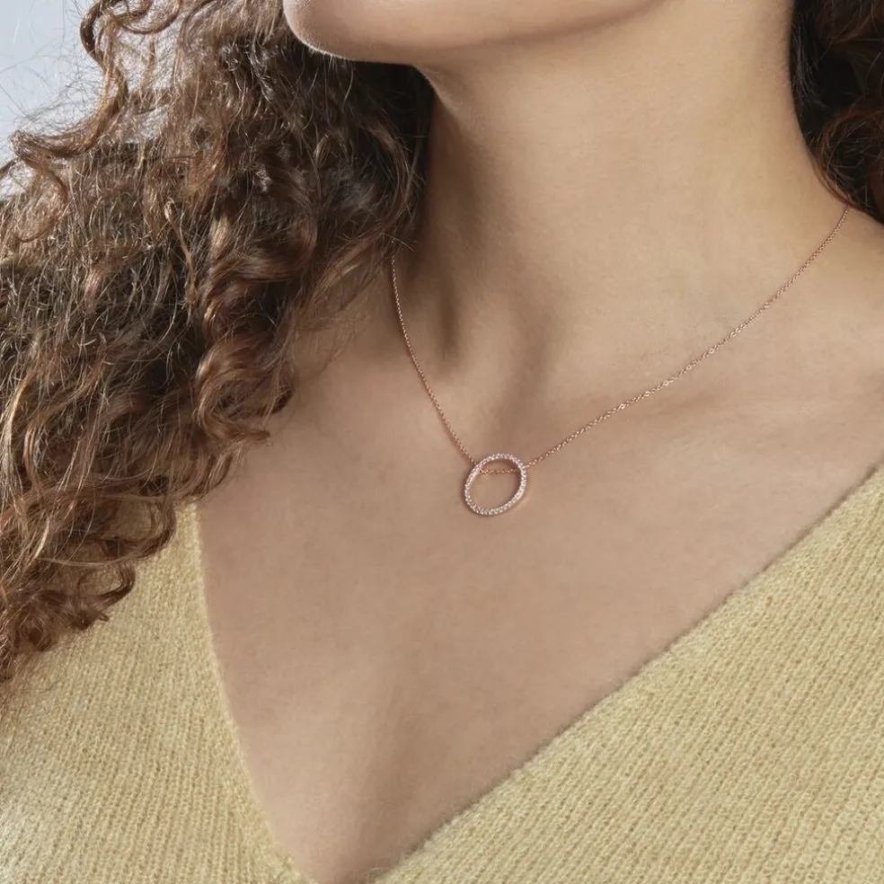 Collier Alysone Argent Rose Oxyde De Zirconium