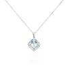 Collier Amance Or Blanc Topaze Et Oxyde De Zirconium