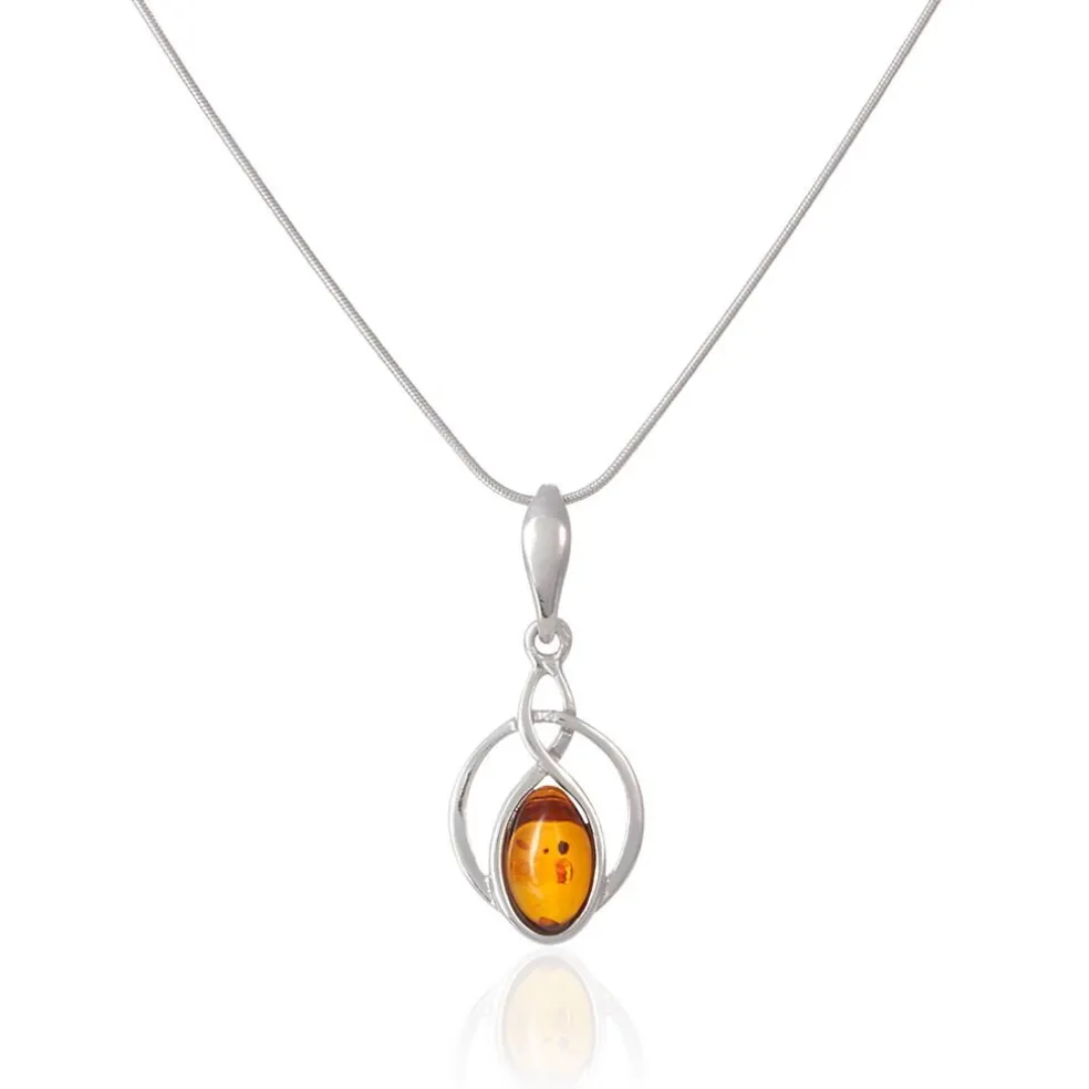 Collier Argent Blanc Anne-therese Ambre