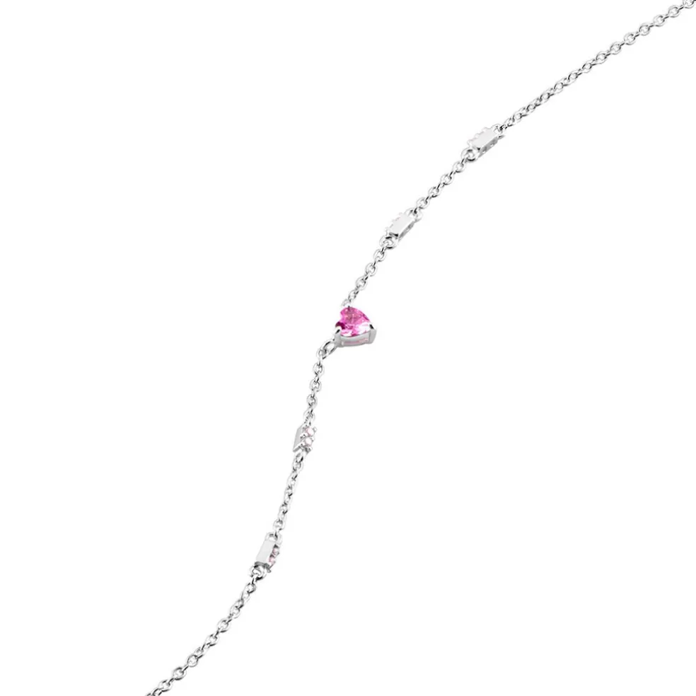 Collier Argent Blanc Declaration Oxyde De Zirconium