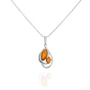Collier Argent Blanc Hailey Ambre