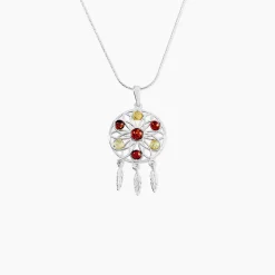 Collier Argent Blanc Lorena Ambre