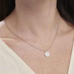 Collier Argent Blanc Pierine Nacre