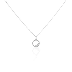 Collier Argent Ursine Oxydes De Zirconium