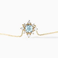 Collier Astrithr Or Jaune Topaze Oxyde De Zirconium