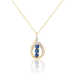 Collier Aurora Or Jaune Saphir Et Diamant