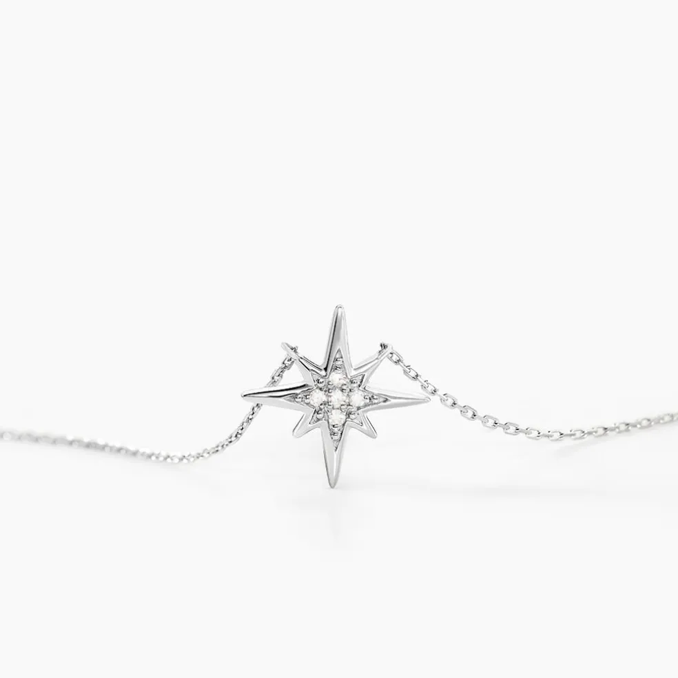 Collier Aveline Or Blanc Diamant