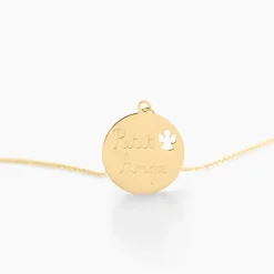 Collier Benedicte Message Or Jaune