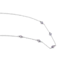 Collier Borya Argent Blanc Oxyde De Zirconium