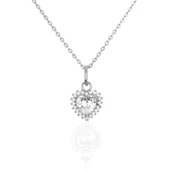 Collier Calvi Argent Blanc Oxyde De Zirconium