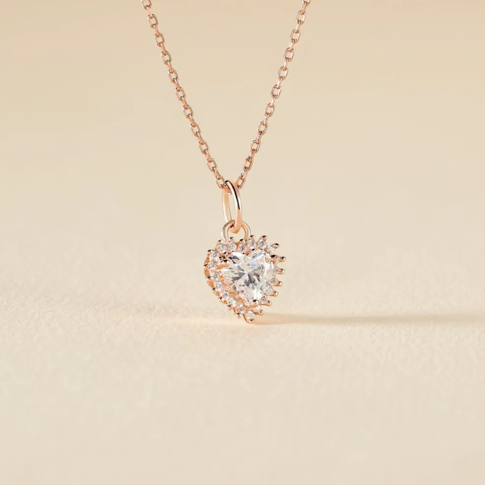 Collier Calvi Argent Rose Oxyde De Zirconium