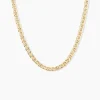 Collier Capucin Or Jaune Maille Marine Plate
