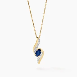 Collier Celestine Or Jaune Saphir Et Diamant