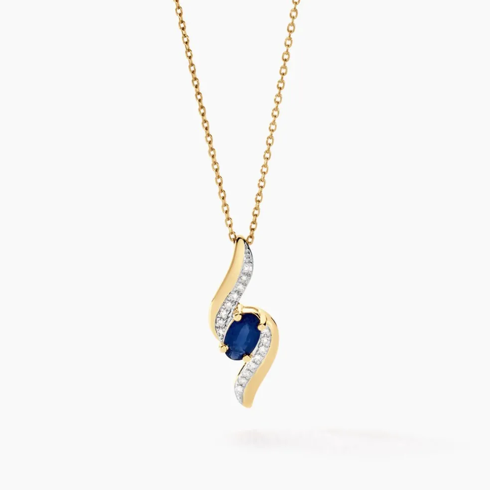 Collier Celestine Or Jaune Saphir Et Diamant