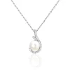 Collier Cyrana Argent Blanc Perle De Culture Et Oxyde De Zirconium