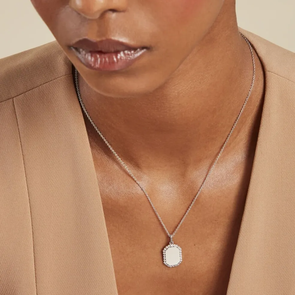 Collier Declaration Argent Blanc Oxyde De Zirconium