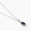 Collier Dorthy Or Blanc Saphir Et Diamant
