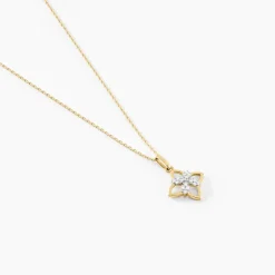 Collier Eclosion Precieuse Or Jaune Oxyde De Zirconium