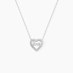 Collier Elansa Argent Blanc Oxyde De Zirconium