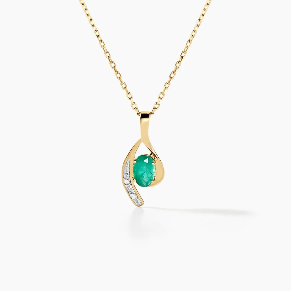 Collier Emotion Or Jaune Emeraude Diamant