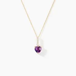 Collier Fany Or Jaune Améthyste Oxyde De Zirconium