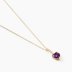 Collier Fany Or Jaune Améthyste Oxyde De Zirconium