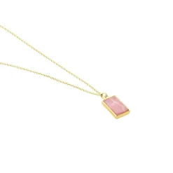 Collier Hallie Or Jaune Rhodochrosite
