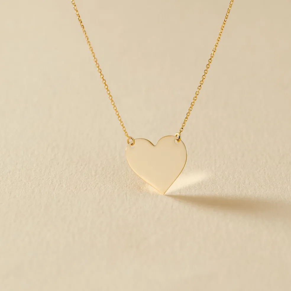 Collier Helenia Coeur Gravable Or Jaune