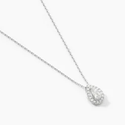 Collier Hildana Or Blanc Oxyde De Zirconium