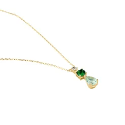 Collier Huffie Plaqué Or Jaune Pierre D'imitation