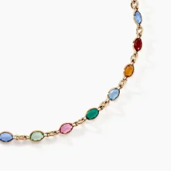 Collier Ilvaae Plaqué Or Jaune Pierre De Synthese