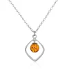 Collier Iva Argent Blanc Ambre