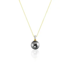 Collier Jodocus Or Jaune Perle De Tahiti Oxyde Zirconium