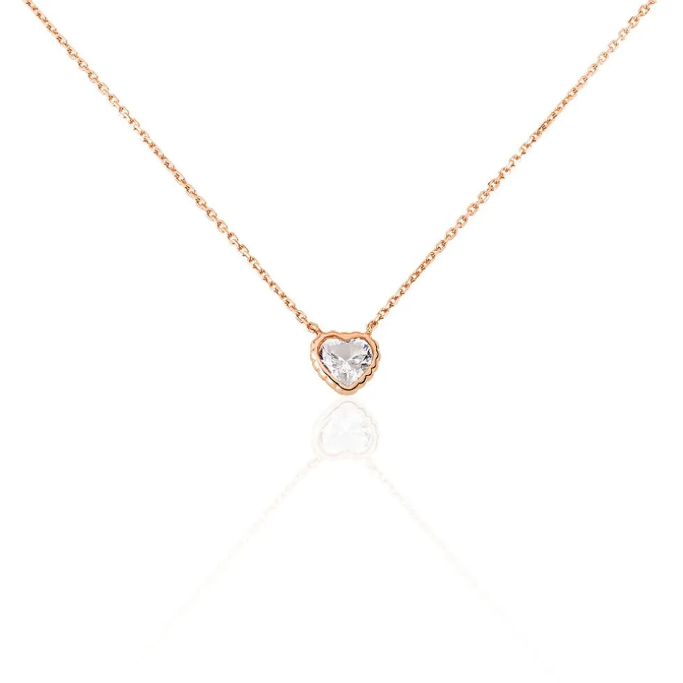 Collier Kadidjatou Or Rose Oxyde De Zirconium