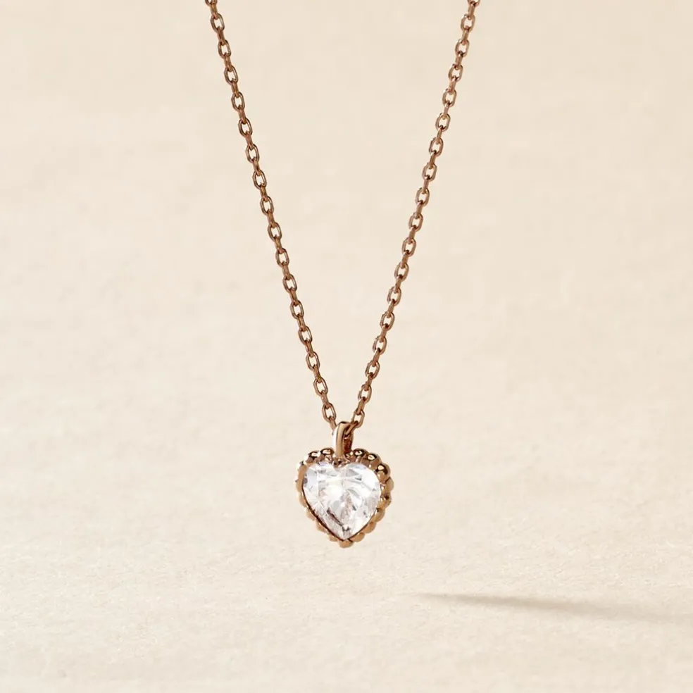 Collier Kadidjatou Or Rose Oxyde De Zirconium
