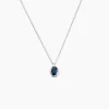 Collier Kriska Or Blanc Saphir Et Diamant
