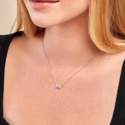 Collier Laurine Argent Blanc Oxyde De Zirconium