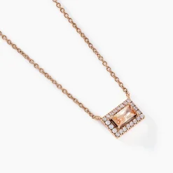 Collier Laurine Argent Rose Oxyde De Zirconium
