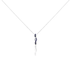 Collier Ligera Or Blanc Saphir Et Diamant