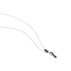 Collier Ligera Or Blanc Saphir Et Diamant