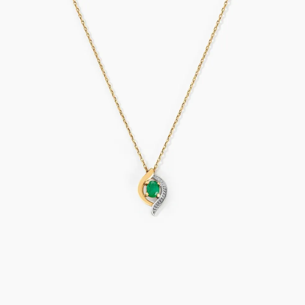 Collier Lydia Or Jaune Emeraude