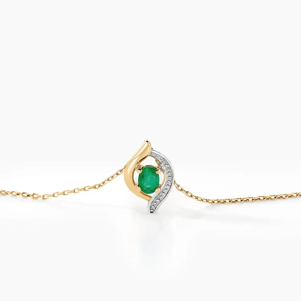 Collier Lydia Or Jaune Emeraude